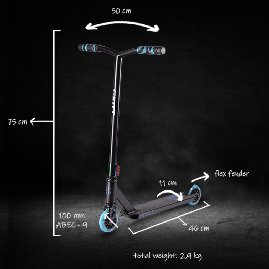 SKITT Freestyle koloběžka SCOUT Black Rainbow _parameters